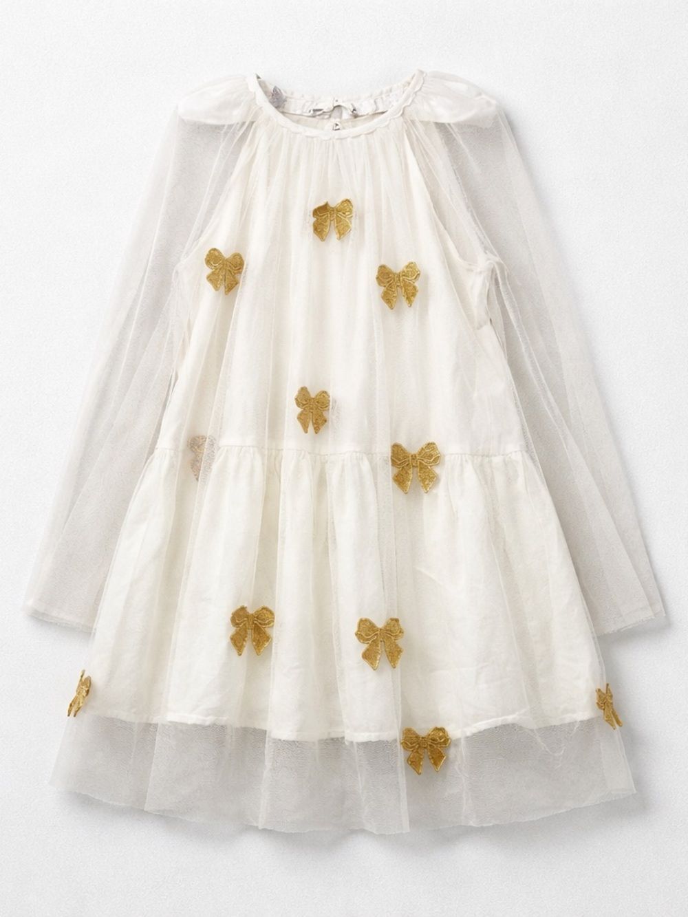 Stella McCartney Girls Long Sleeve Tulle Bow Dress size 10